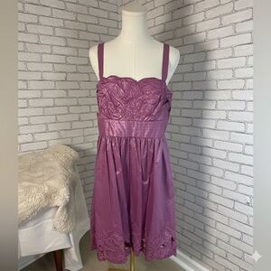 NWT Adrianna Papell Purple Floral Sleeveless Cocktail Dress